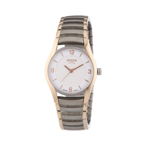 Boccia Titanium Ladder-link Watch w/Rose Gold plating - 3229-03